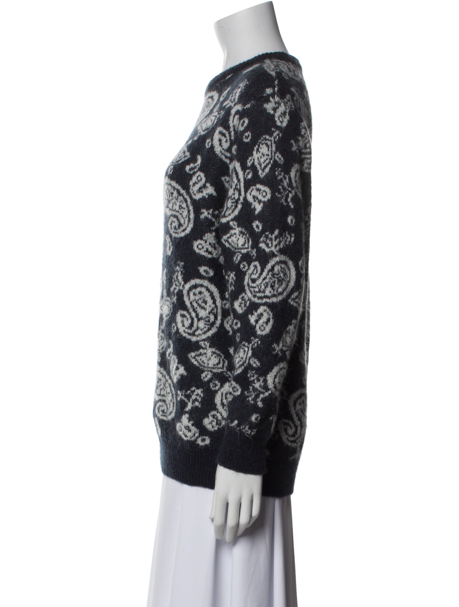Aries Paisley Print Crew Neck Sweater