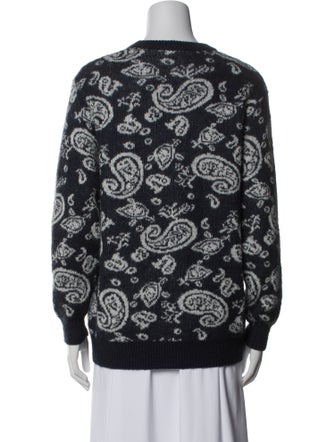 Aries Paisley Print Crew Neck Sweater
