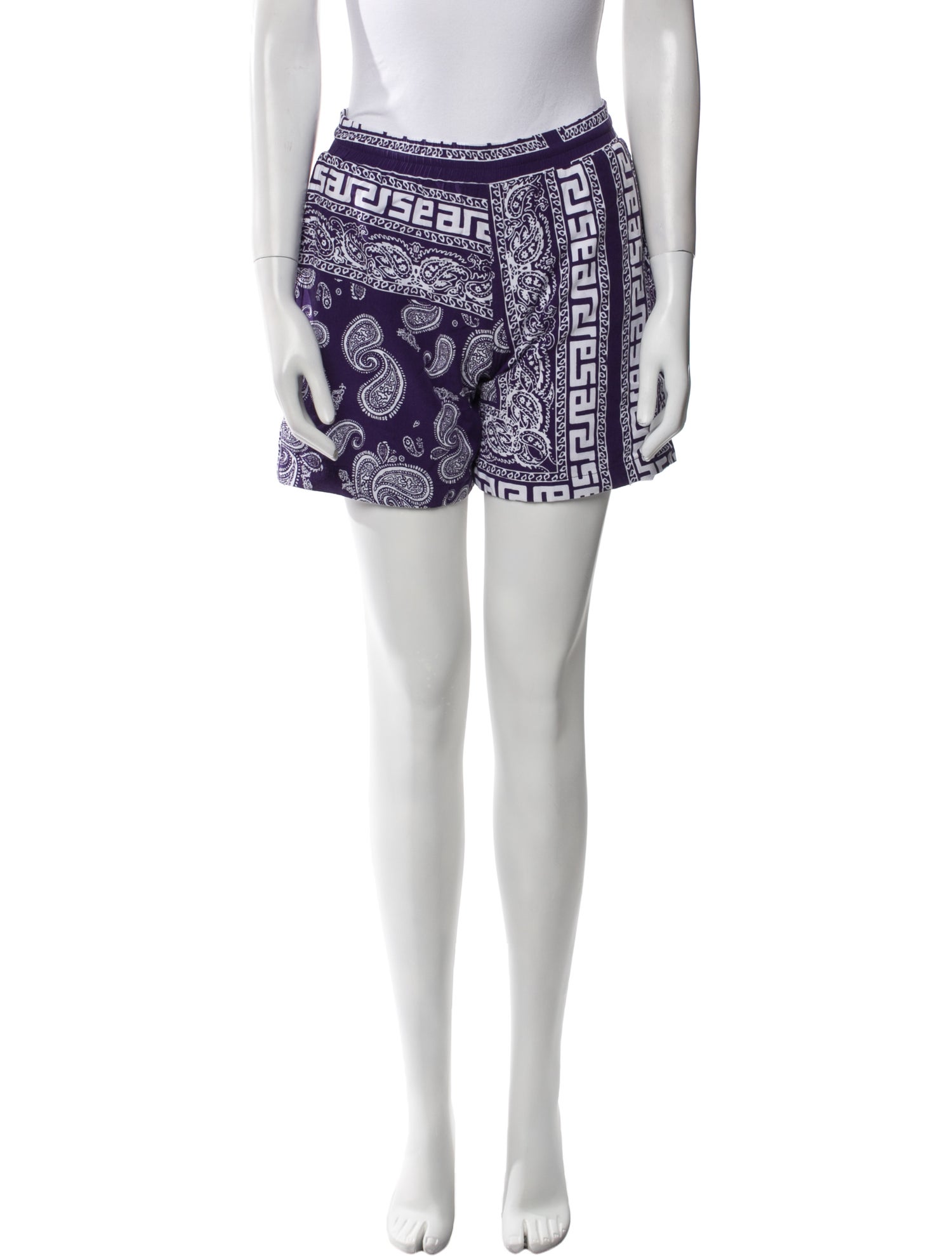 Aries Paisley Print Mini Shorts
