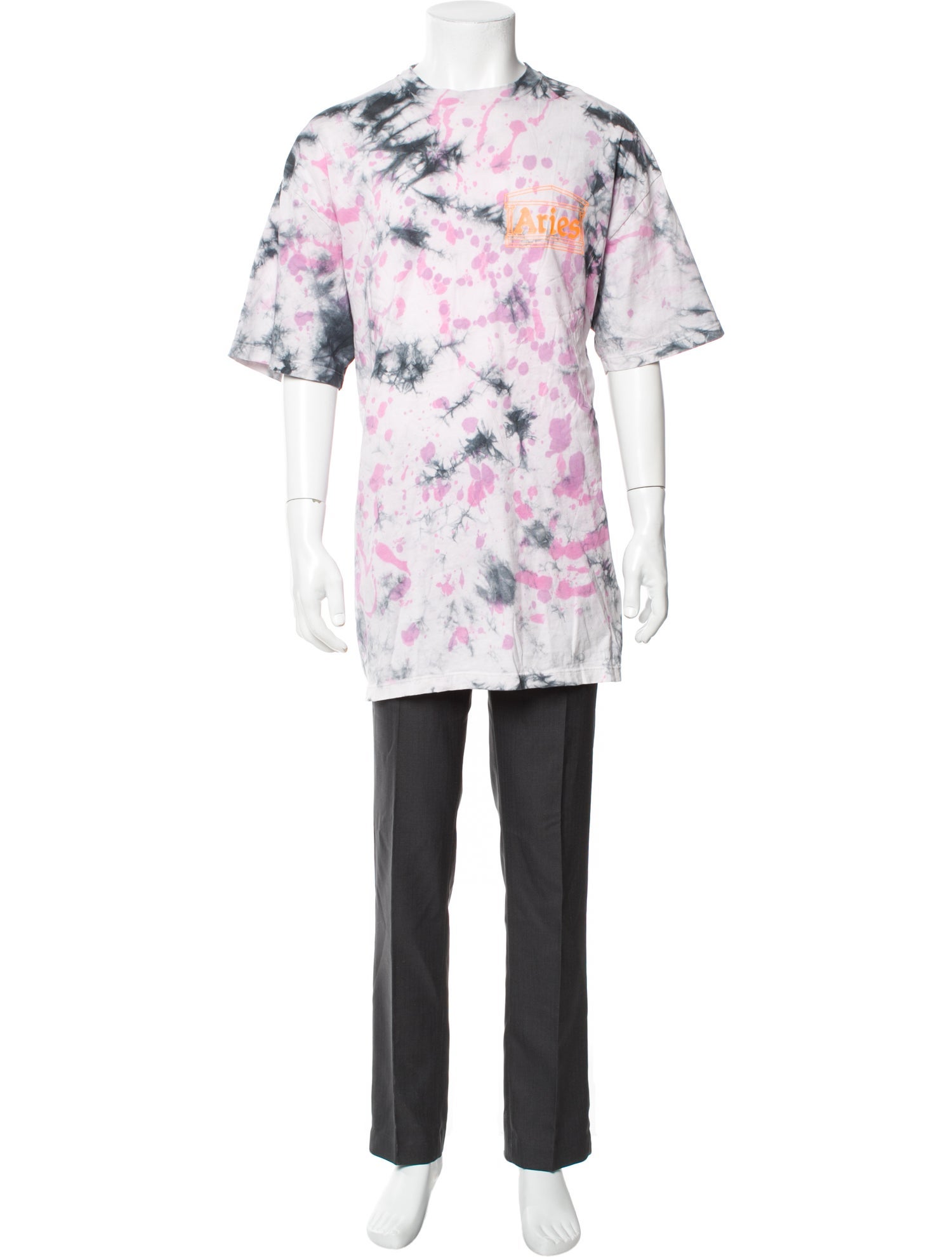 Aries Tie-Dye Print Crew Neck Henley