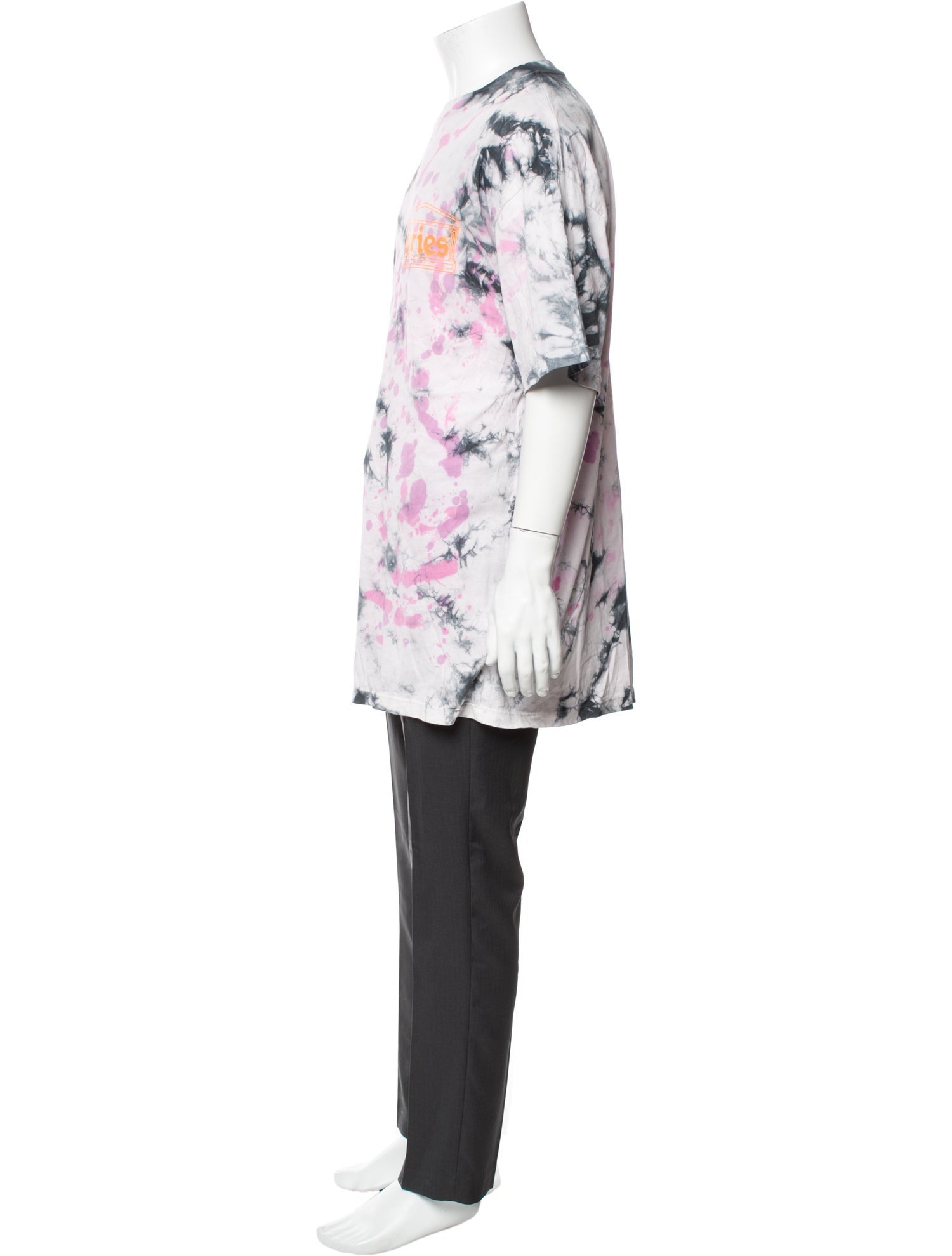 Aries Tie-Dye Print Crew Neck Henley