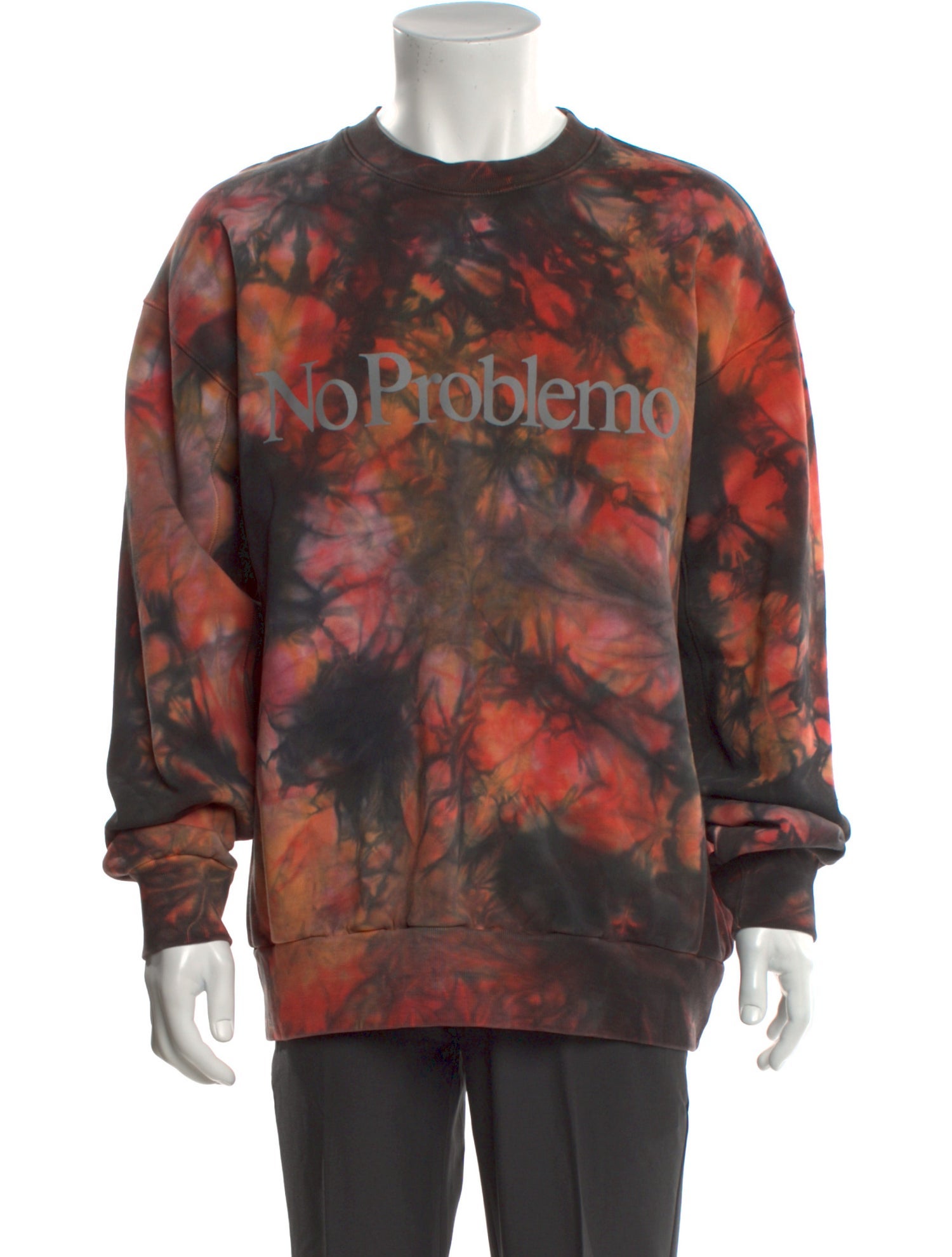 Aries Tie-Dye Print Crew Neck Sweatshirt