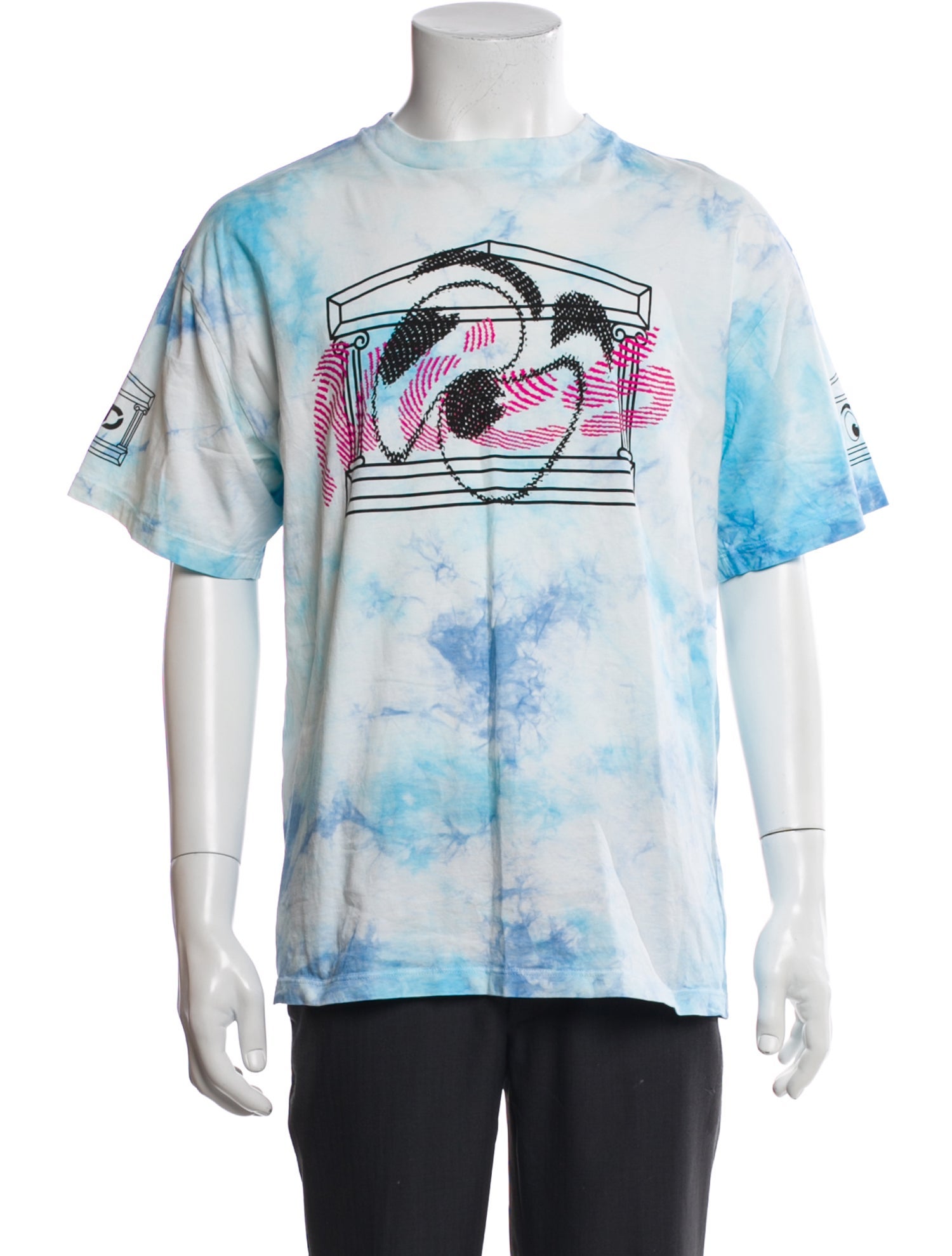 Aries Tie-Dye Print Crew Neck T-Shirt