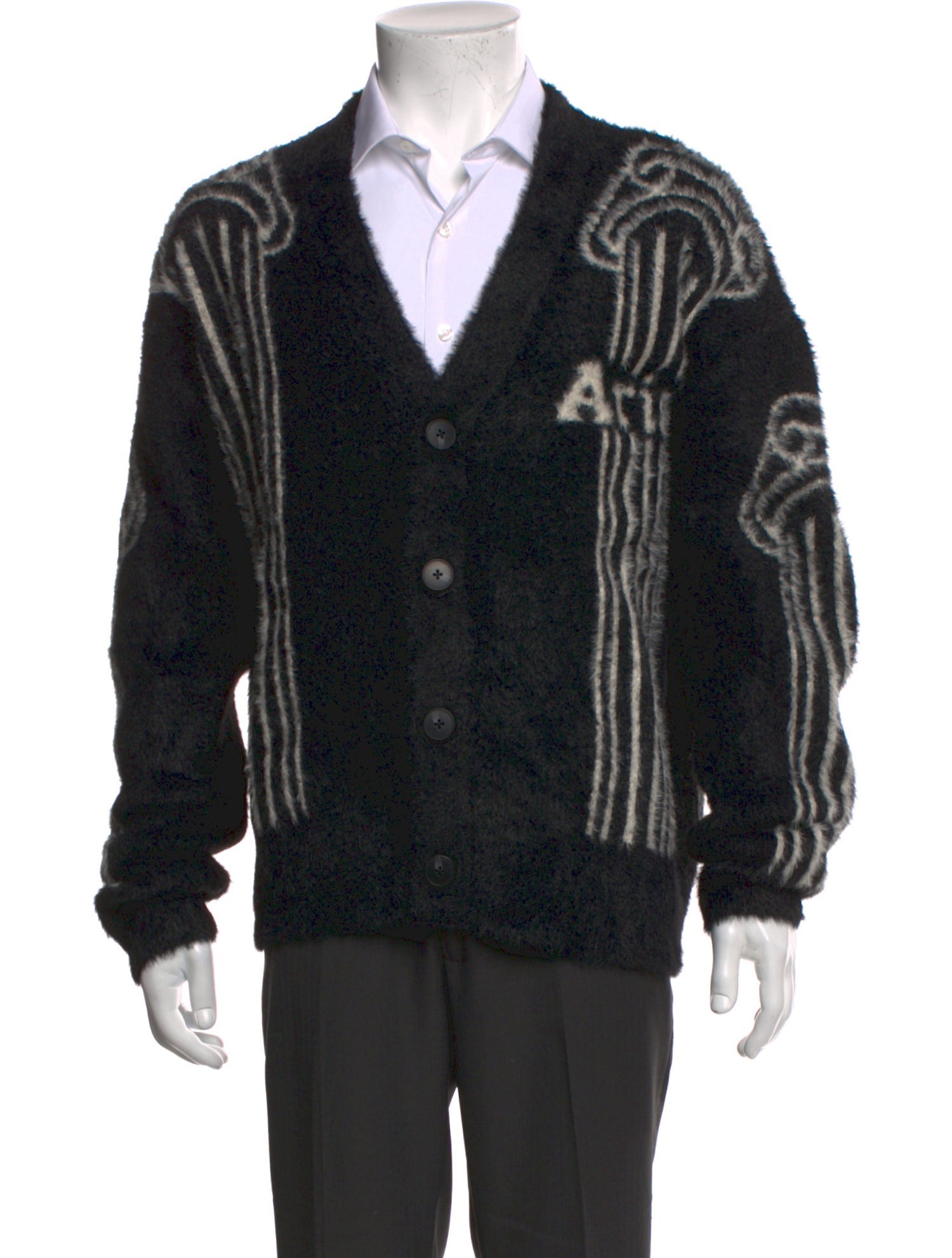 Aries Graphic Print V-Neck Cardigan