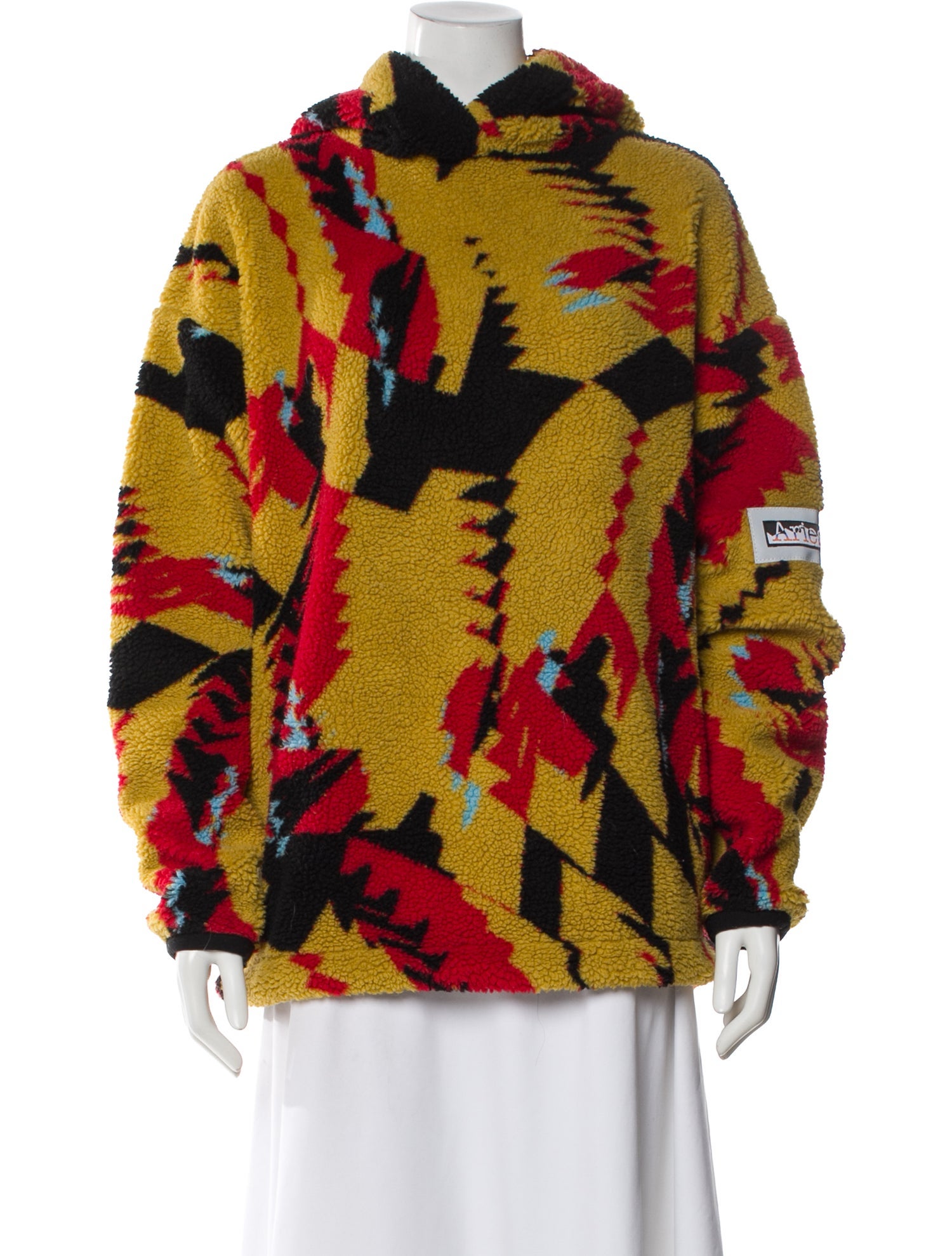 Aries Patterned Crew Neck Hoodie