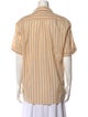 ARJÉ Striped Short Sleeve Button-Up Top