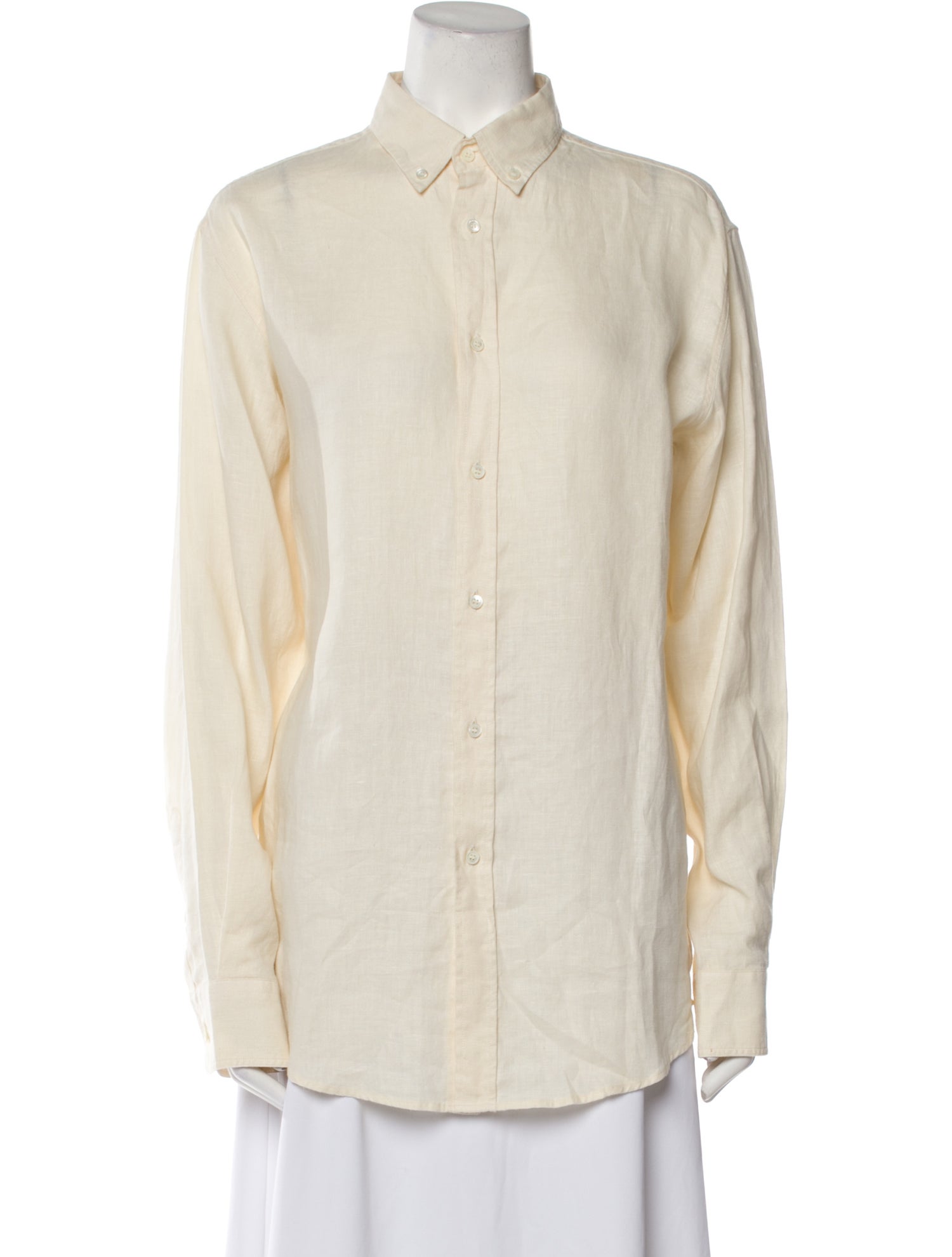 ARJÉ Linen Long Sleeve Button-Up Top