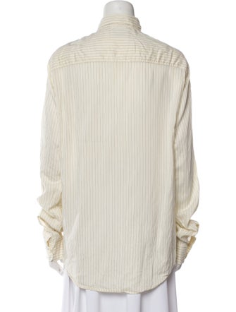 ARJÉ Striped Long Sleeve Button-Up Top