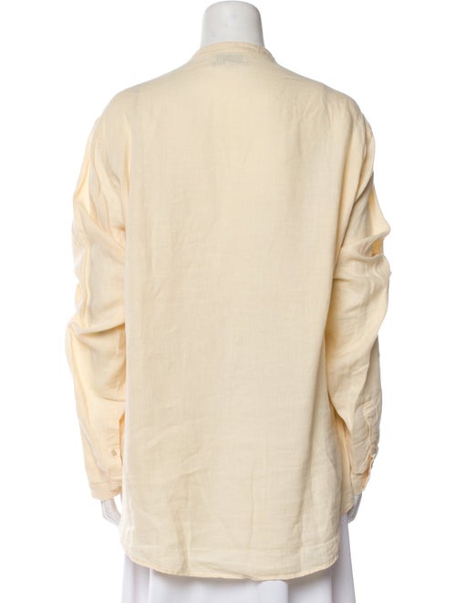 ARJÉ Linen Mock Neck Polo