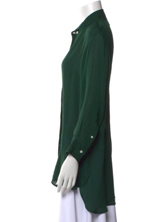 ARJÉ Silk Long Sleeve Button-Up Top