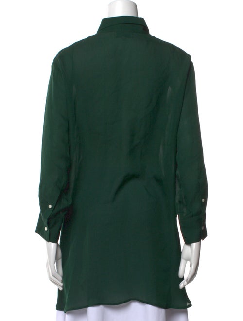 ARJÉ Silk Long Sleeve Button-Up Top