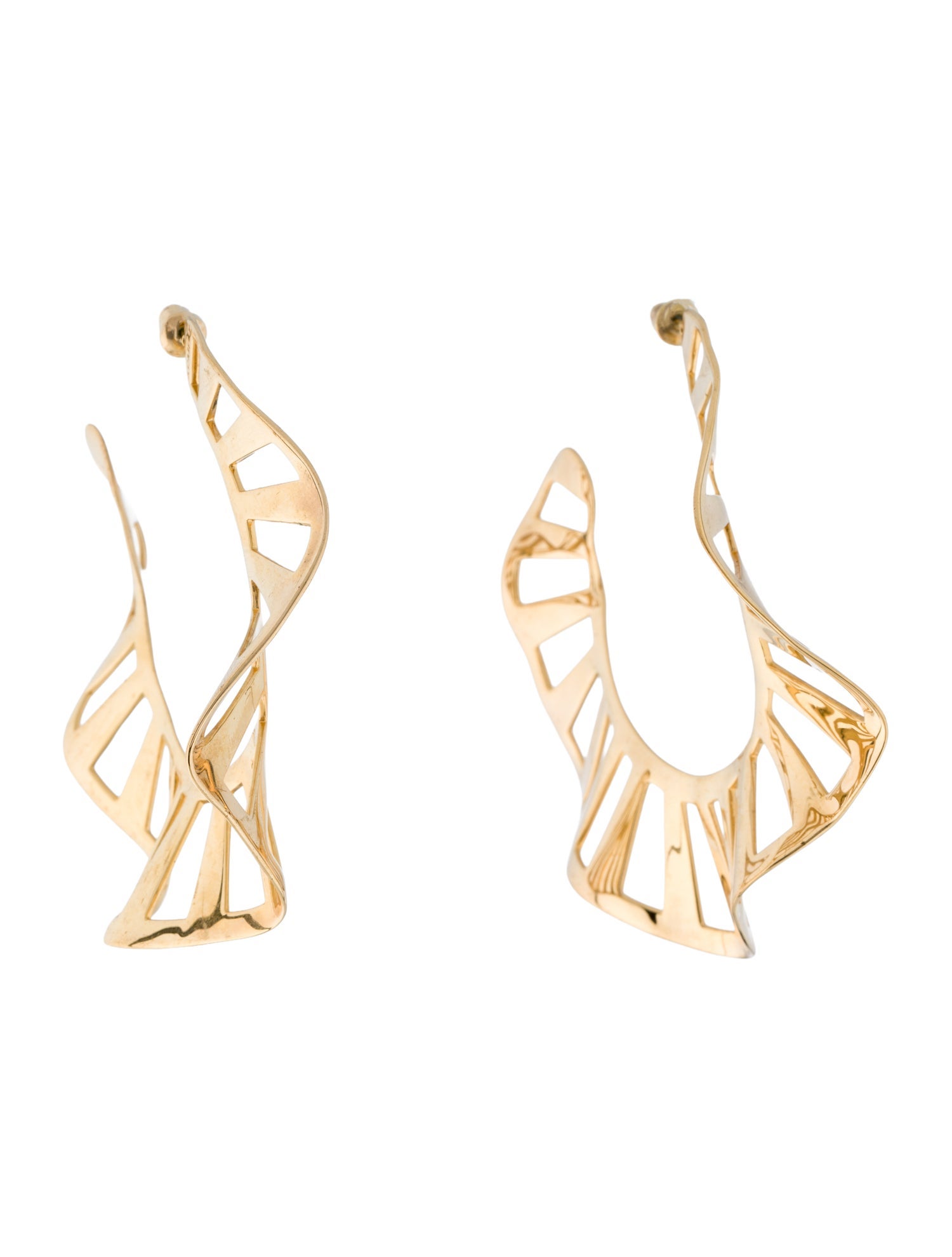 Arme De L'Amour Large Stripe Ruffle Hoop Earring