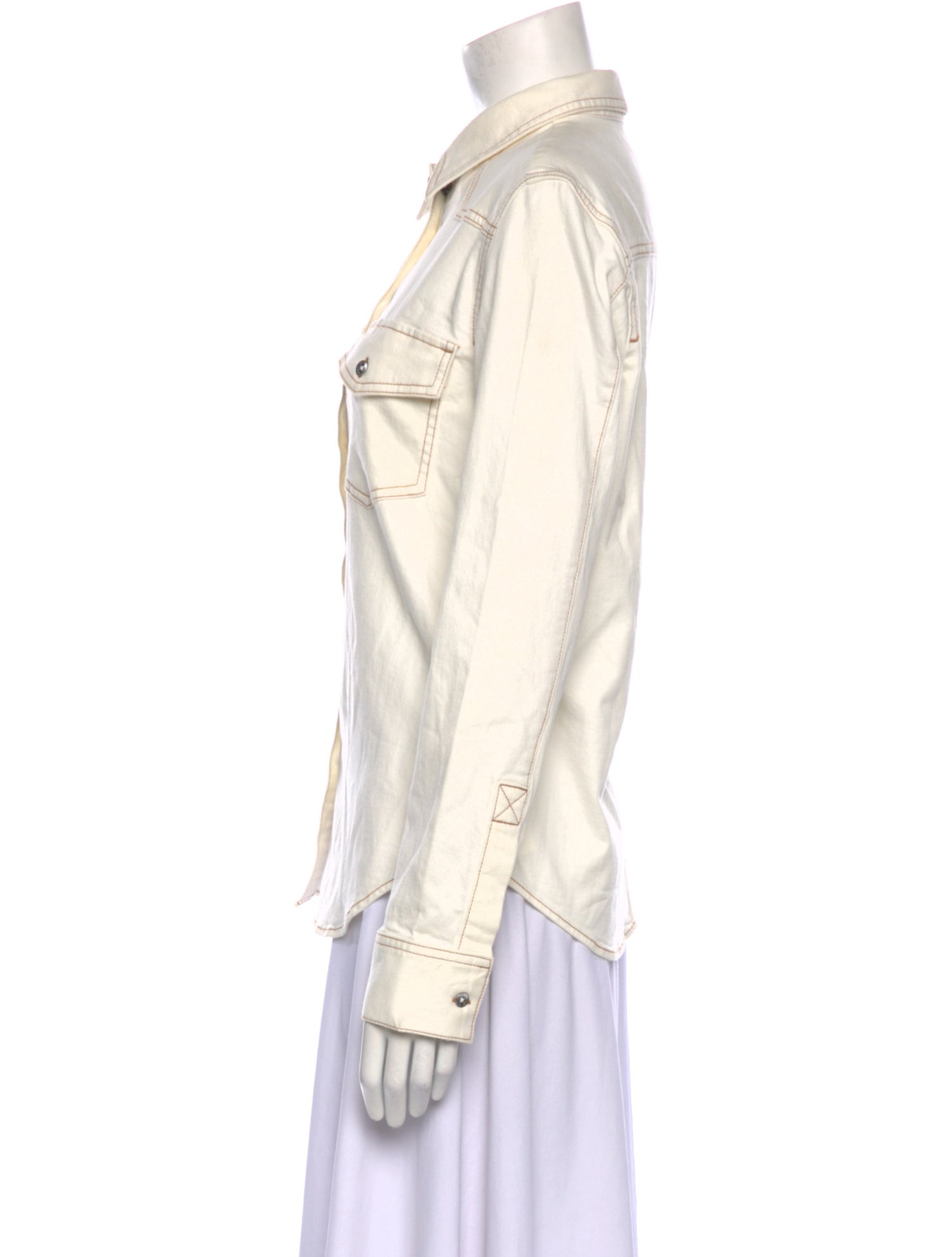 Armani Exchange Long Sleeve Button-Up Top