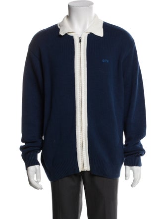 Arte Colorblock Pattern Mock Neck Polo Sweater