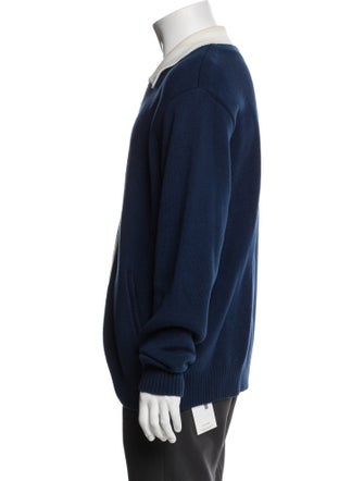 Arte Colorblock Pattern Mock Neck Polo Sweater