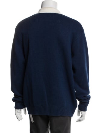 Arte Colorblock Pattern Mock Neck Polo Sweater