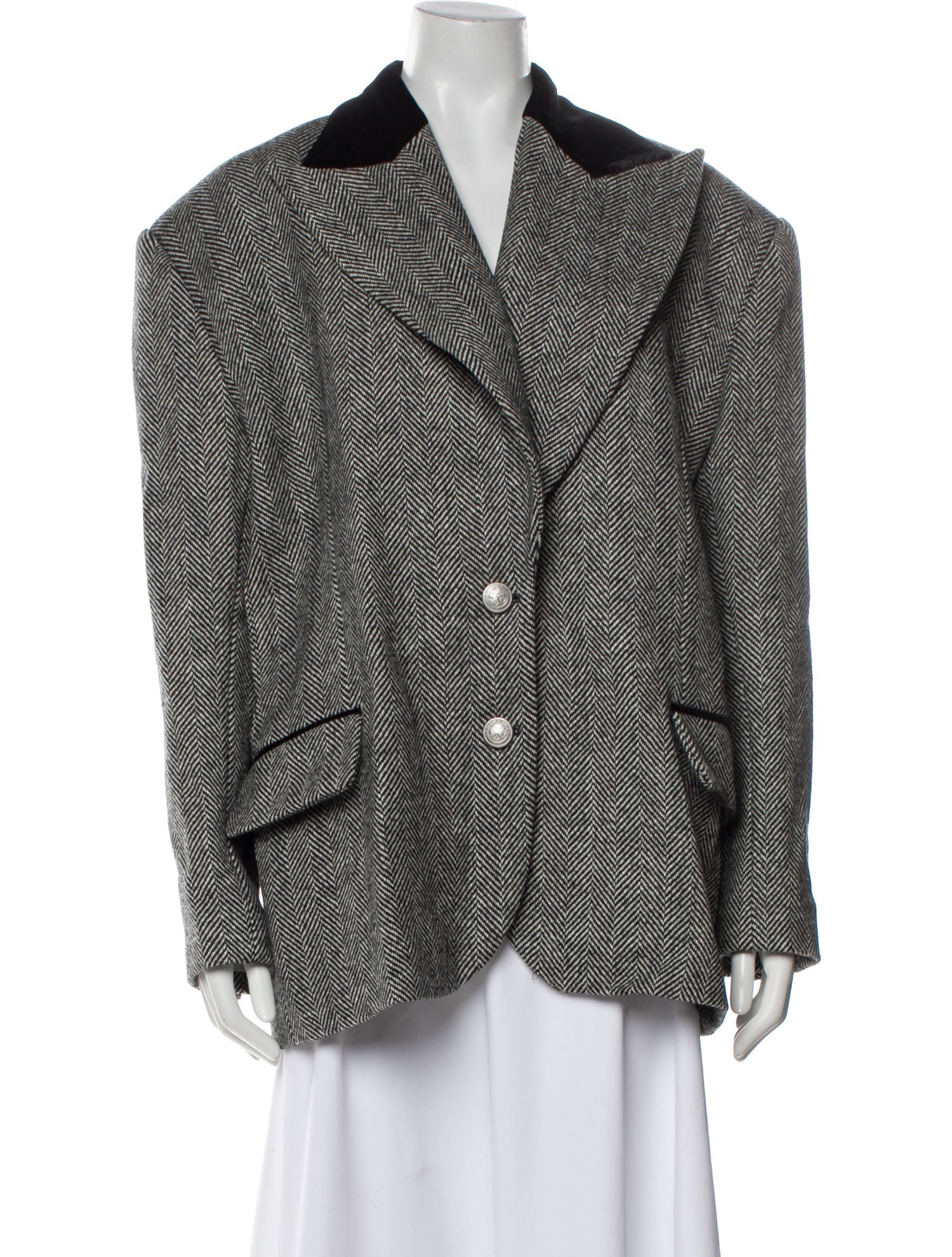 Article No. Wool Houndstooth Print Blazer