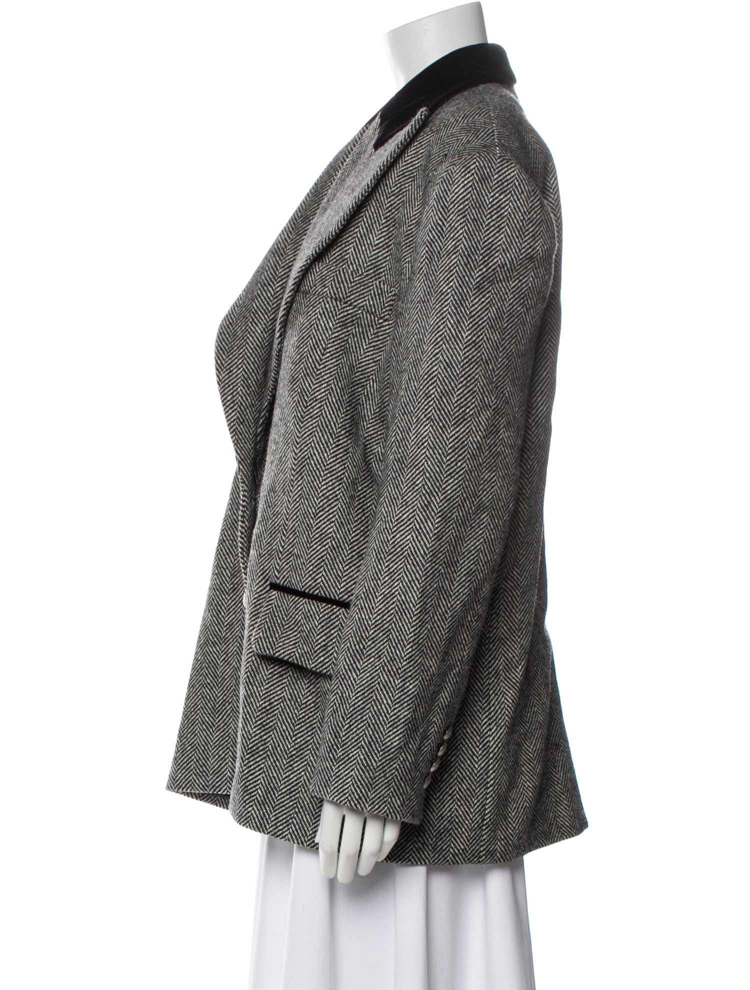 Article No. Wool Houndstooth Print Blazer