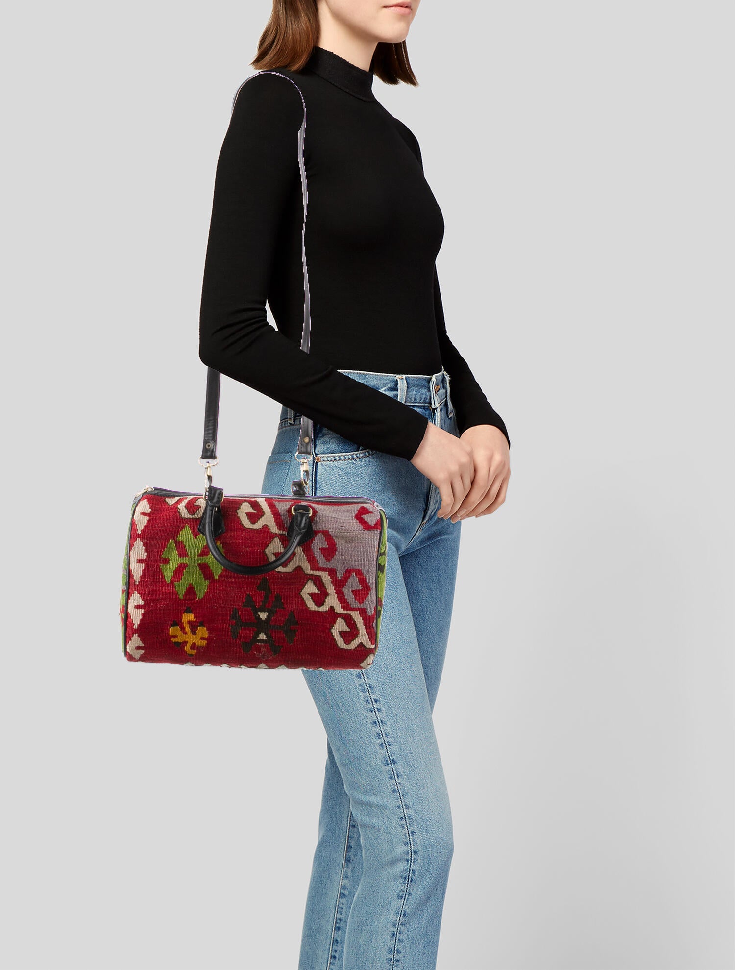 Artemis Design Co. Artemis Leather-Trimmed Jute Handle Bag