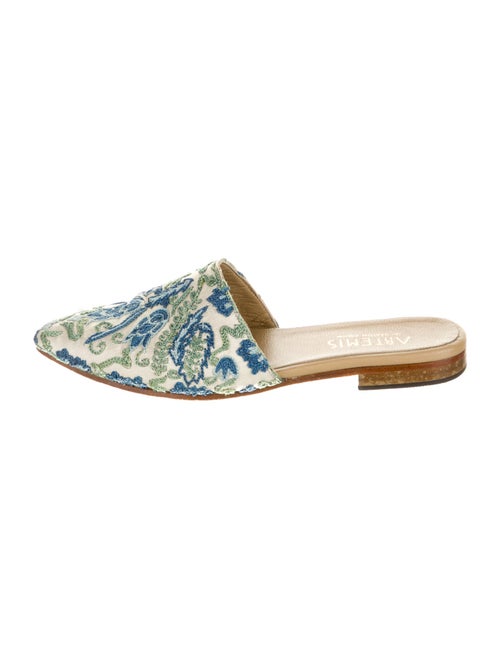 Artemis Design Co. Floral Print Embroidered Accent Mules