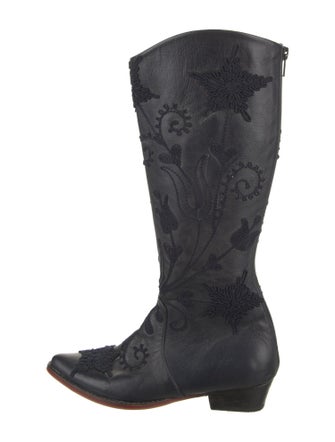 Artemis Design Co. Leather Printed Riding Boots