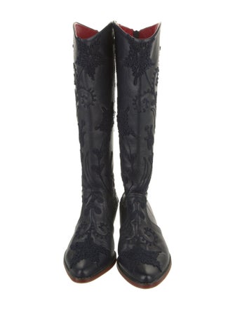 Artemis Design Co. Leather Printed Riding Boots