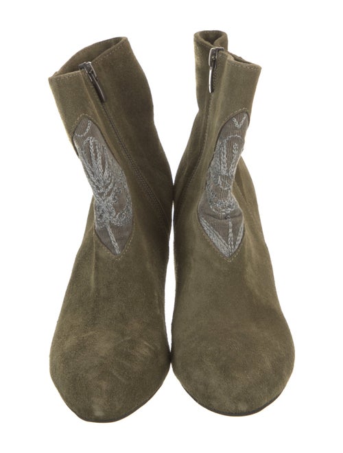 Artemis Design Co. Suede Embroidered Accent Boots