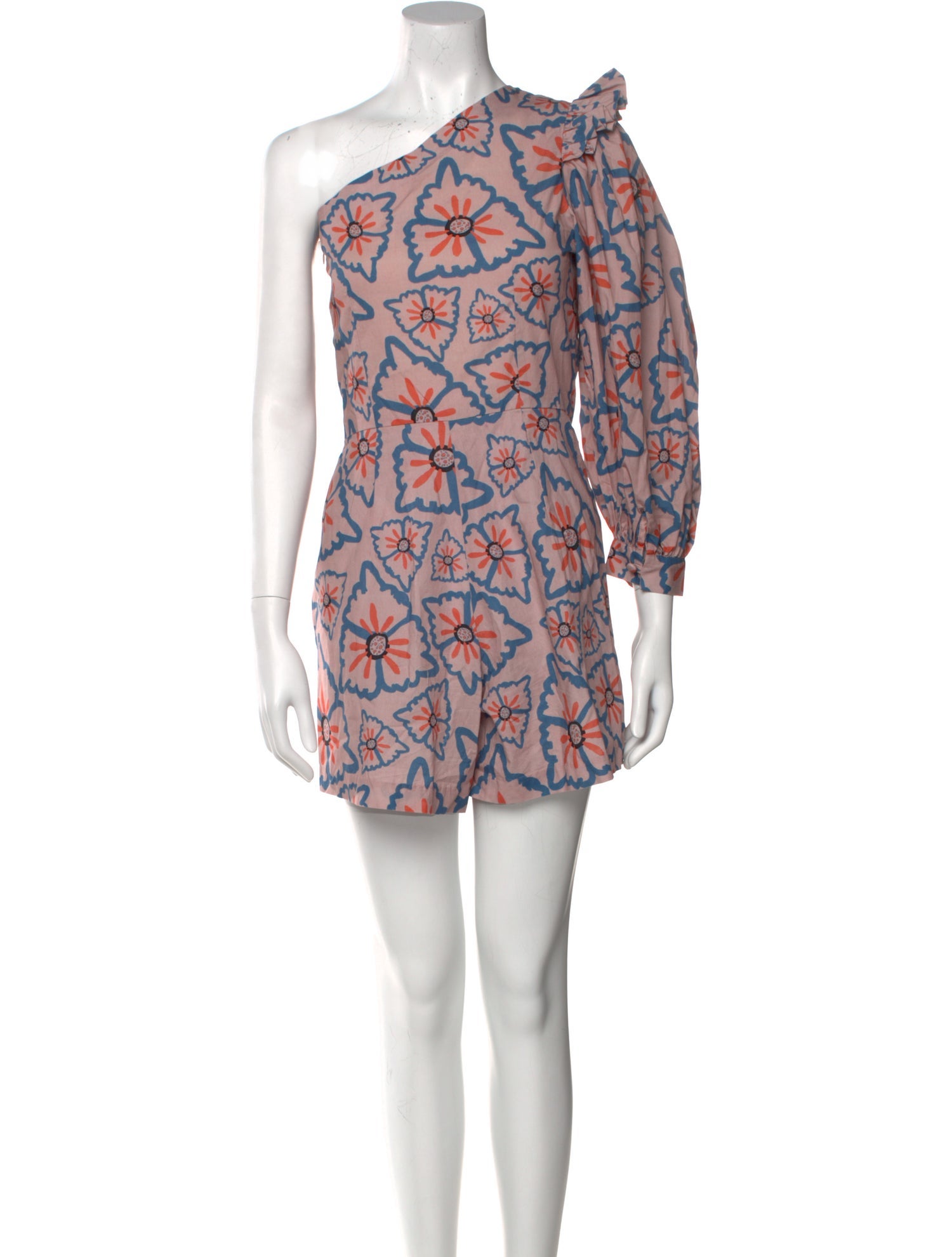 Atelier 1756 Floral Print One-Shoulder Romper