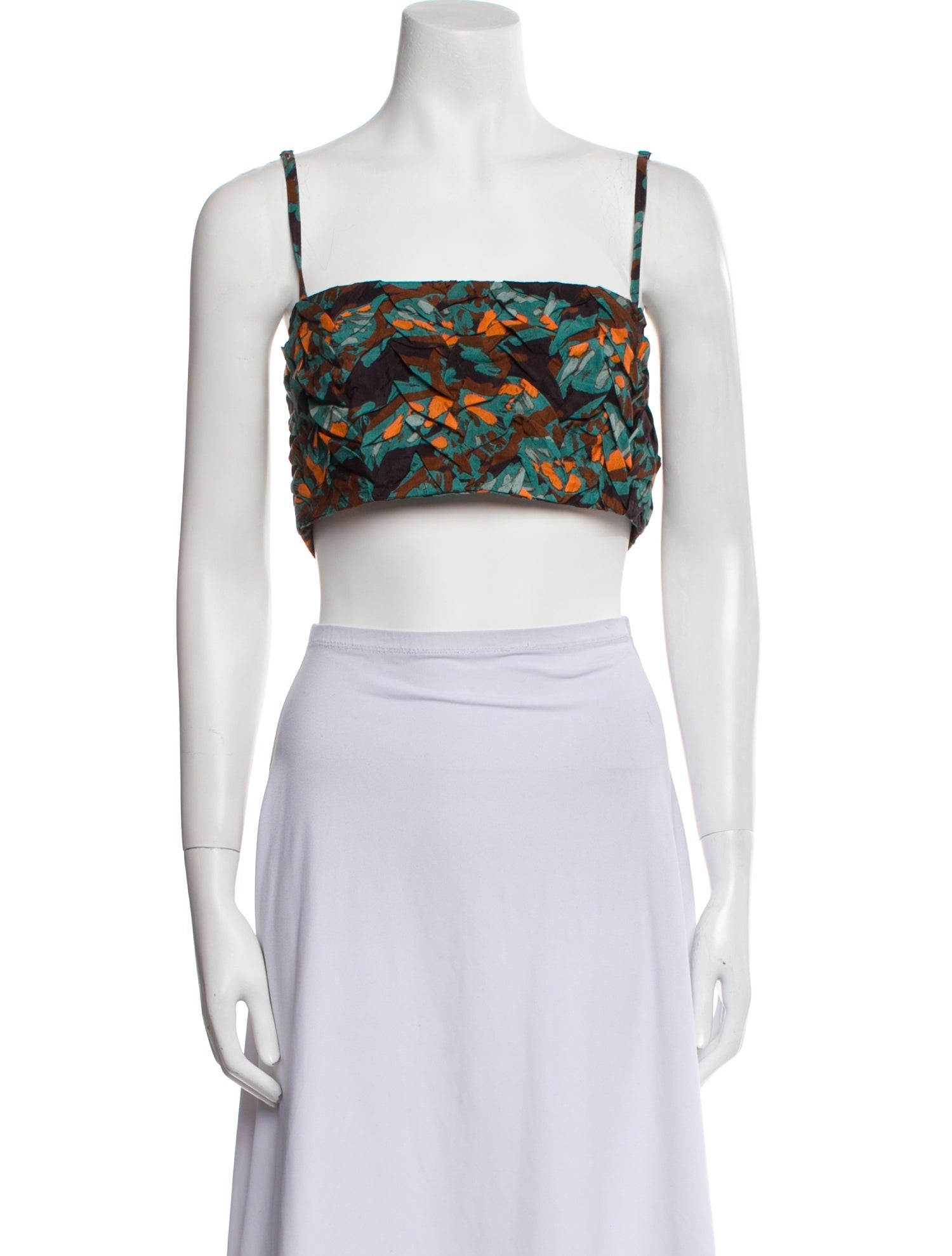 Atelier 1756 Printed Square Neckline Crop Top