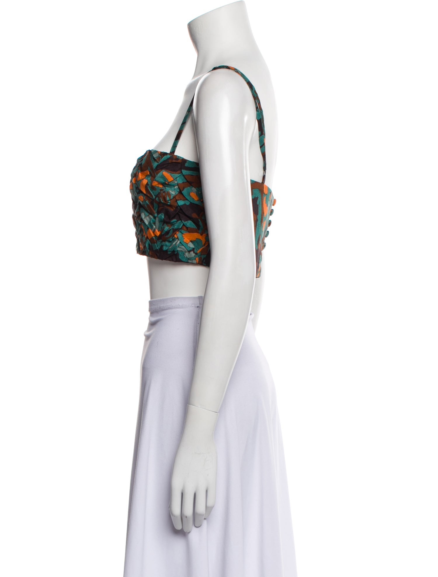 Atelier 1756 Printed Square Neckline Crop Top