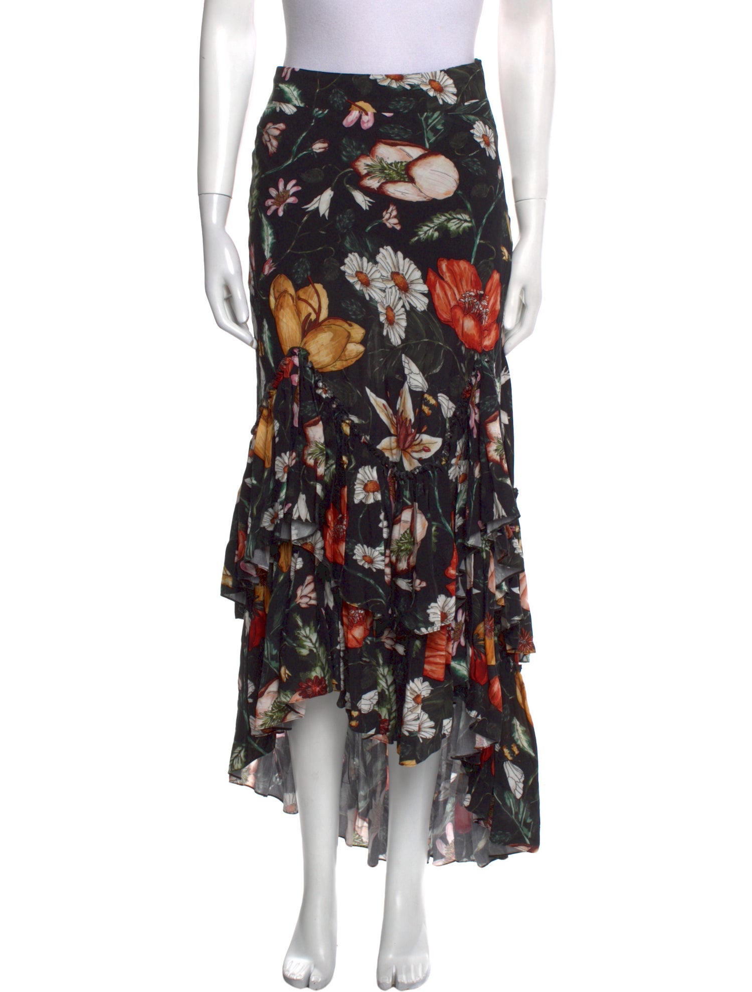 Atelier 1756 Floral Print Midi Length Skirt