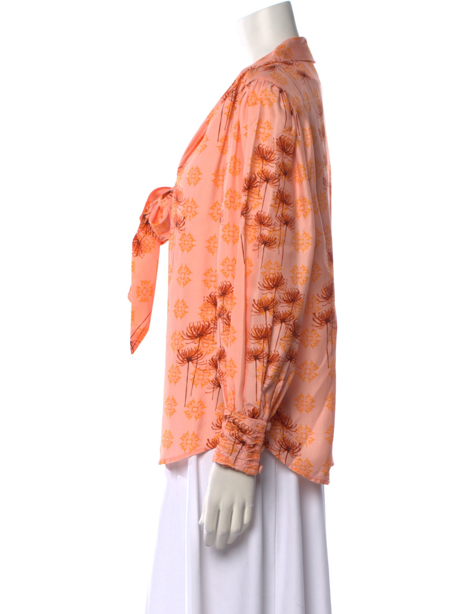 Atelier 1756 Printed Tie Neck Blouse