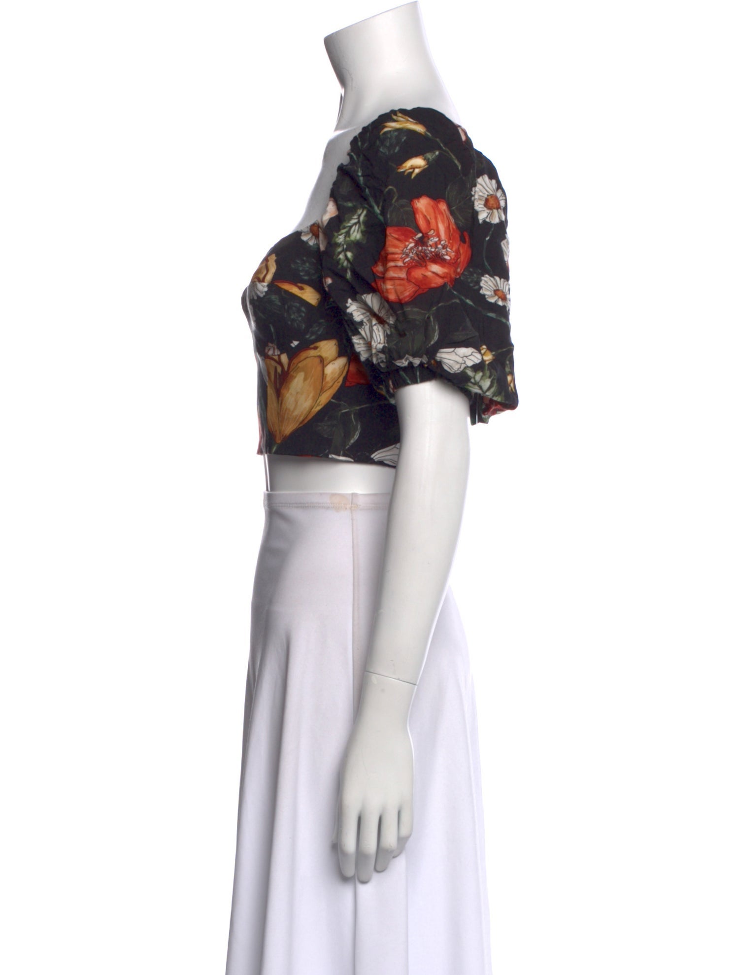 Atelier 1756 Floral Print Square Neckline Crop Top w/ Tags