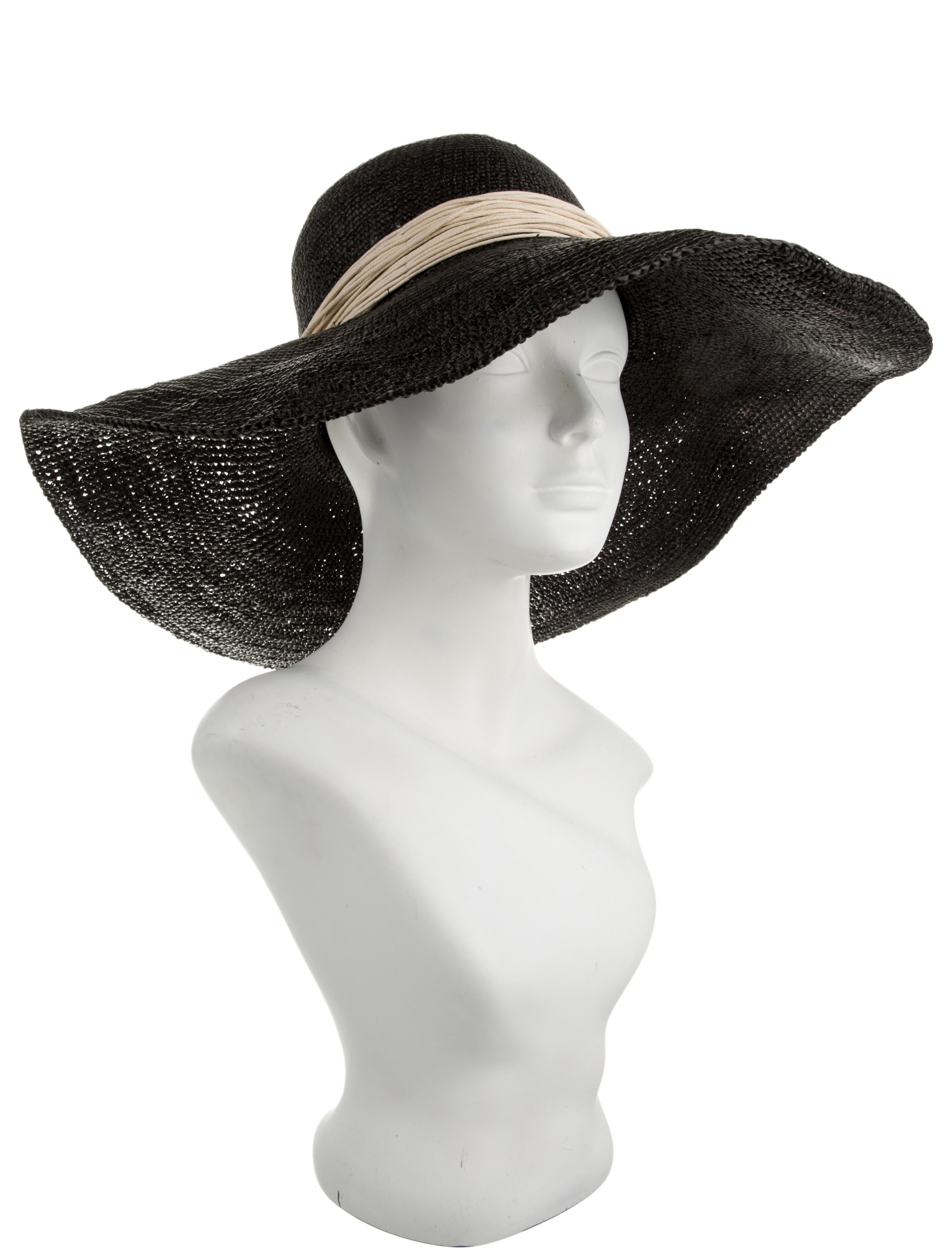 Artesano womens Black straw Artesano fedora hat w/ trim accents. w/Tags