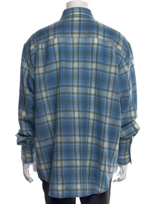 Auralee Wool Plaid Print Shirt