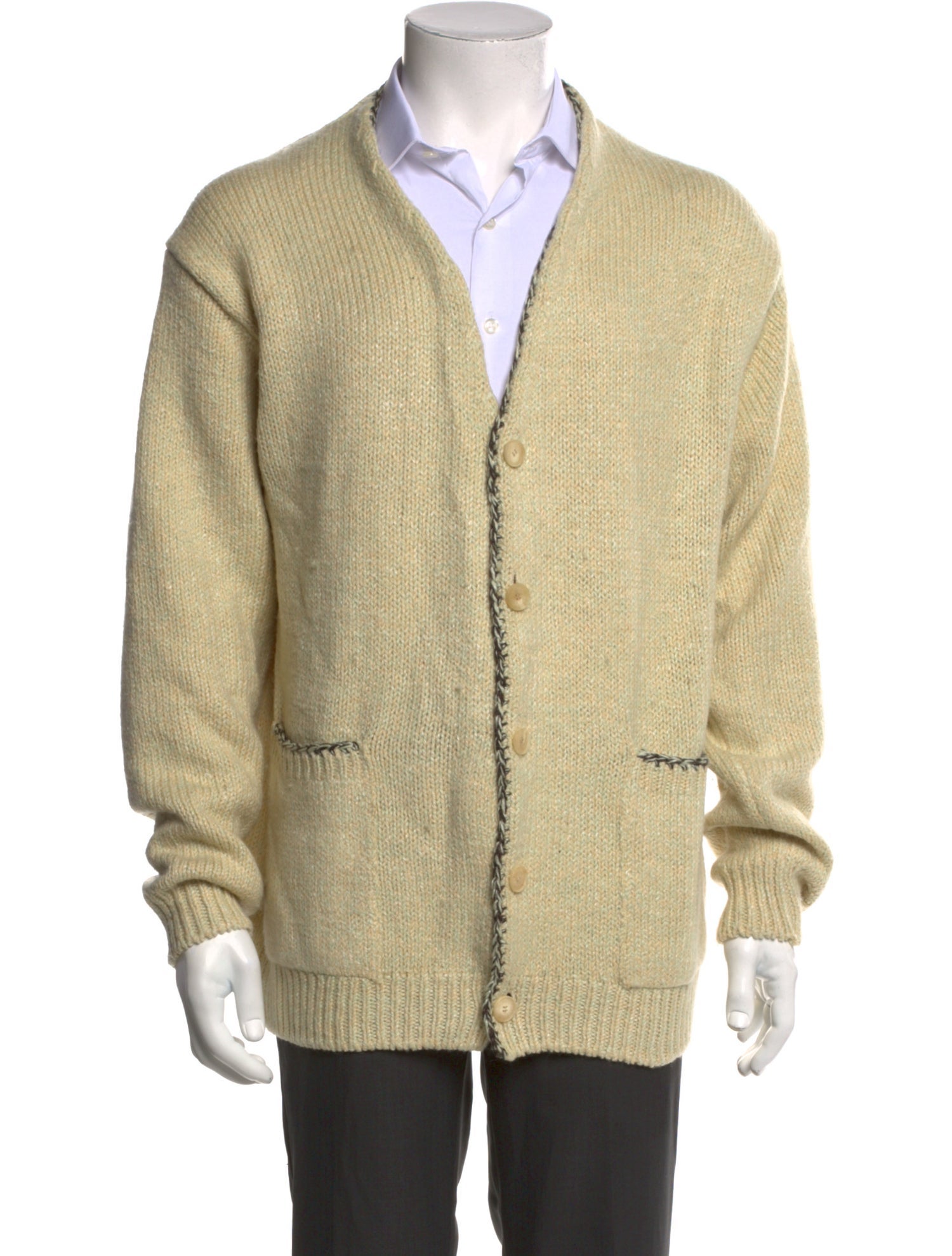 Auralee Wool V-Neck Cardigan