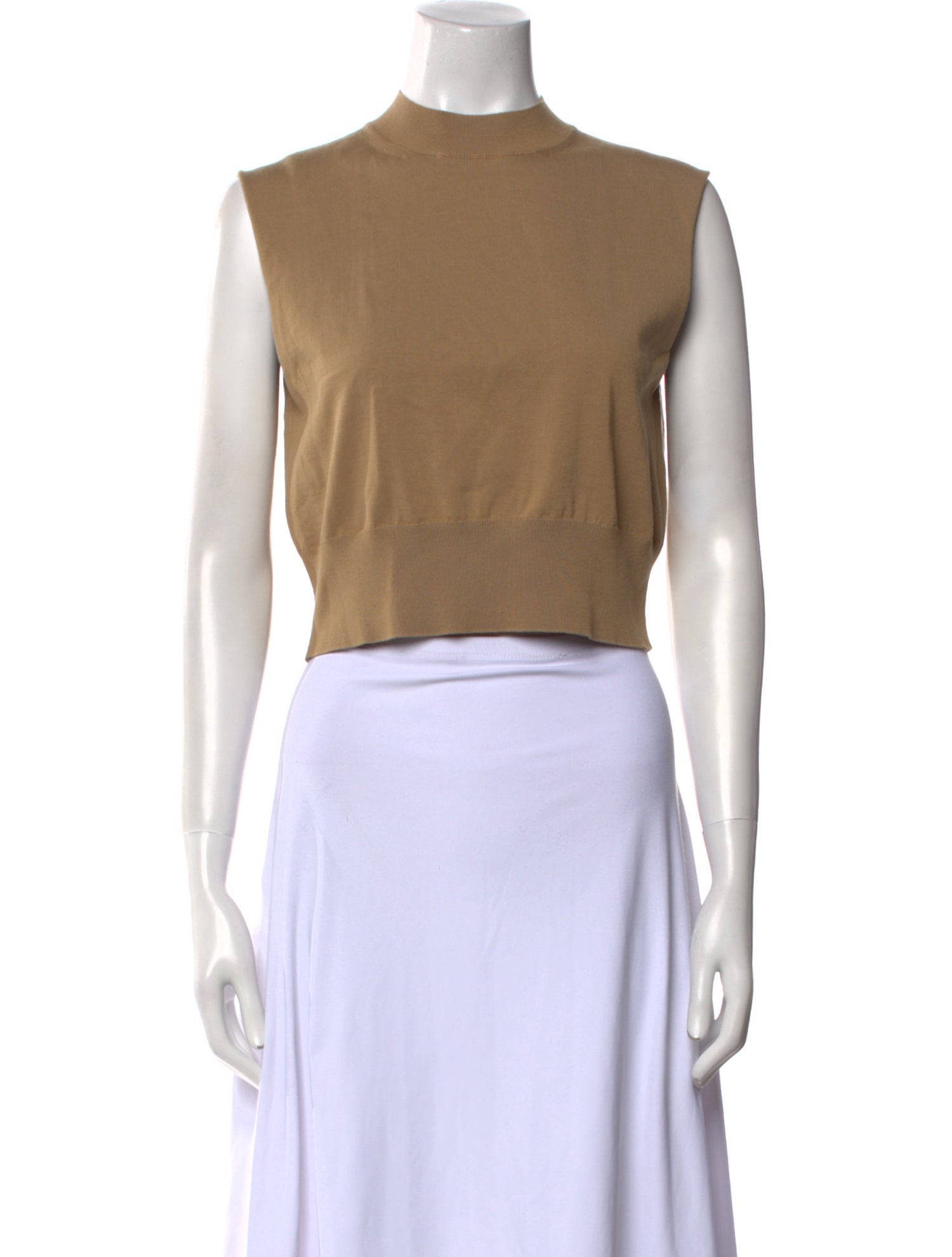 Auralee Mock Neck Sleeveless Crop Top