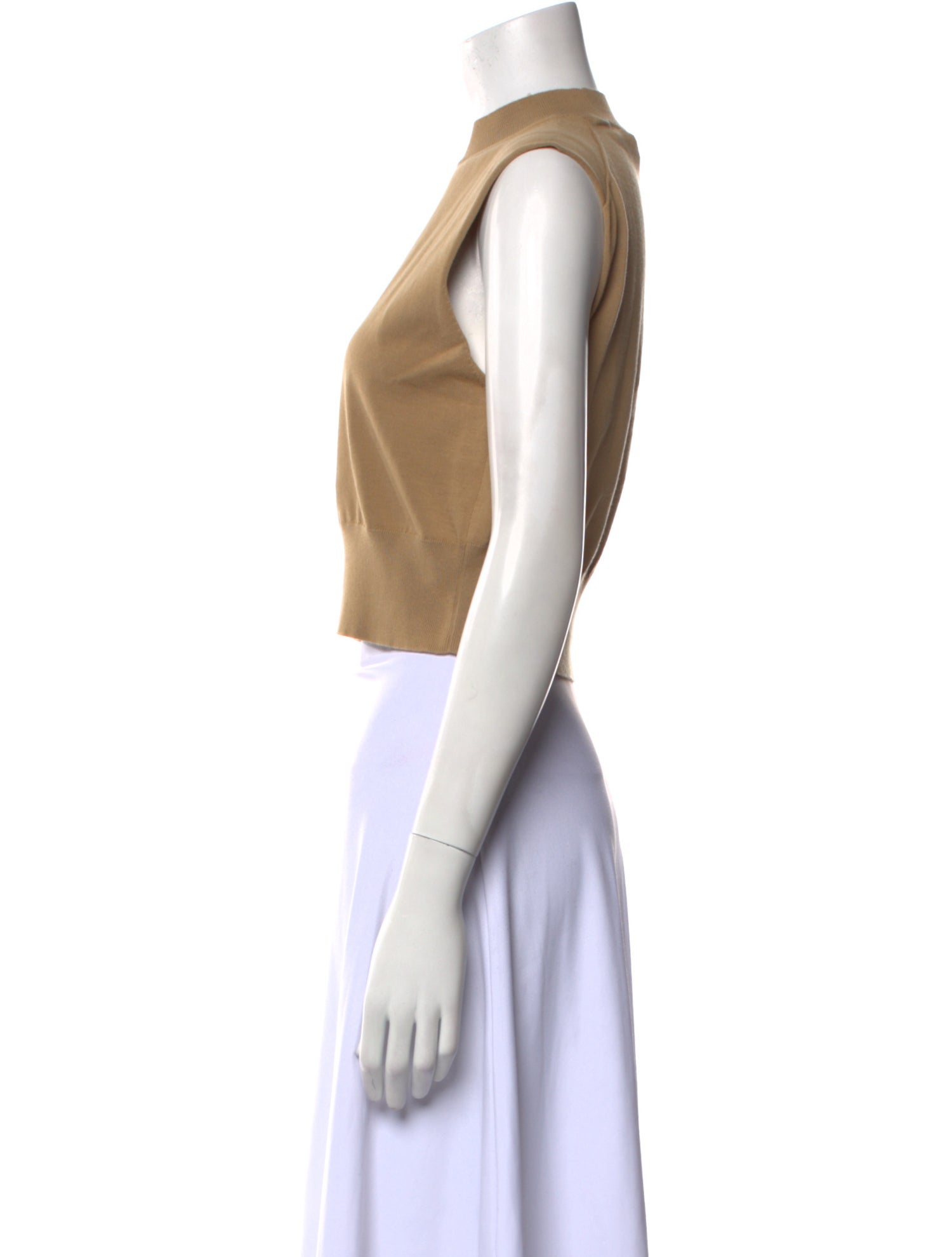 Auralee Mock Neck Sleeveless Crop Top