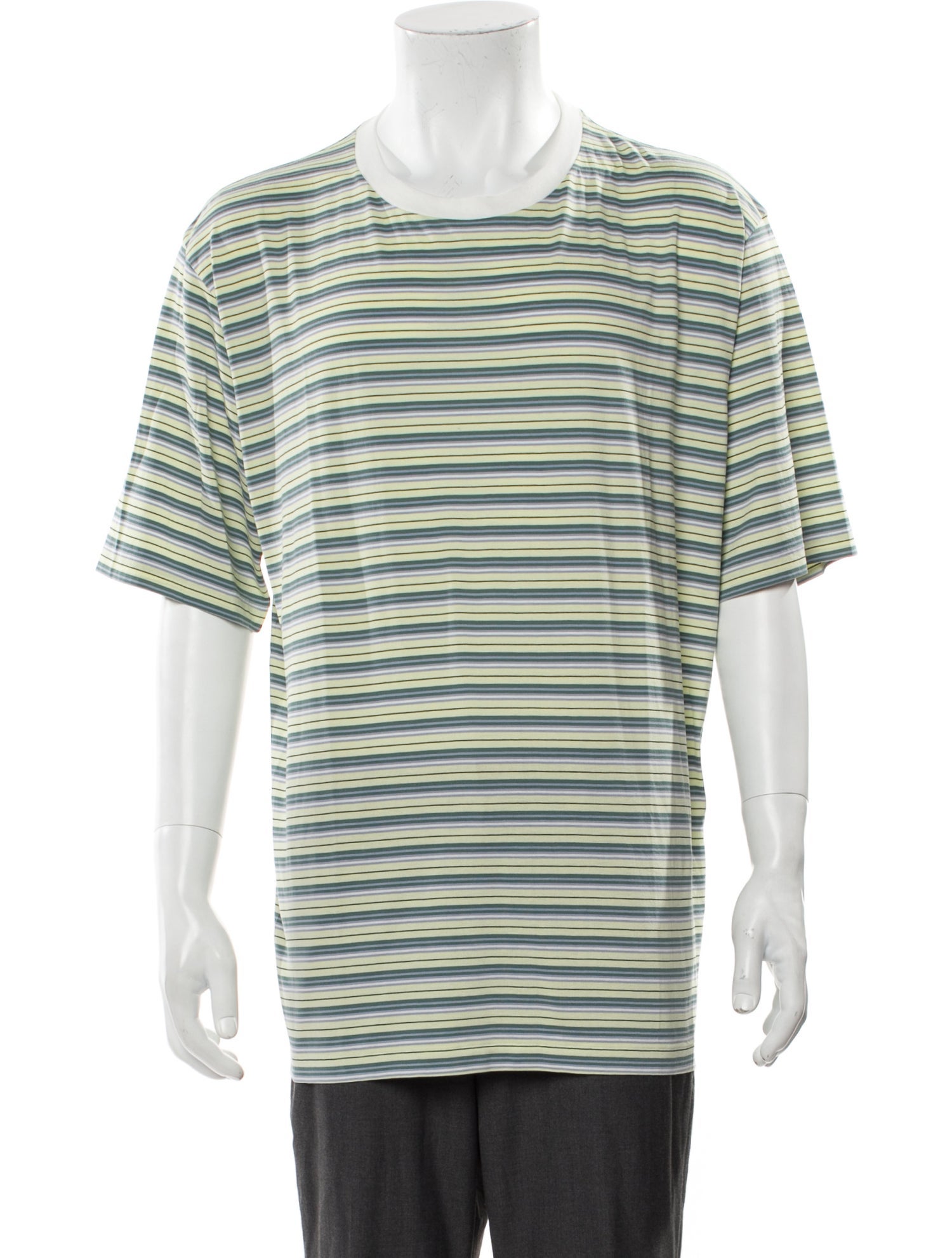 Auralee Striped Scoop Neck T-Shirt w/ Tags