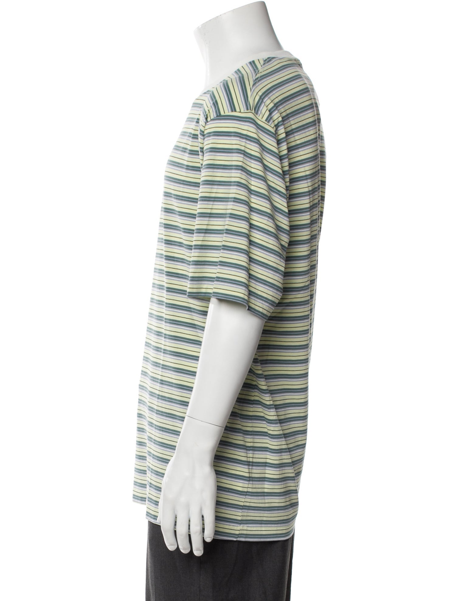 Auralee Striped Scoop Neck T-Shirt w/ Tags