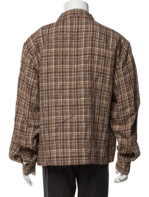 Auralee Linen Plaid Print Trucker Jacket