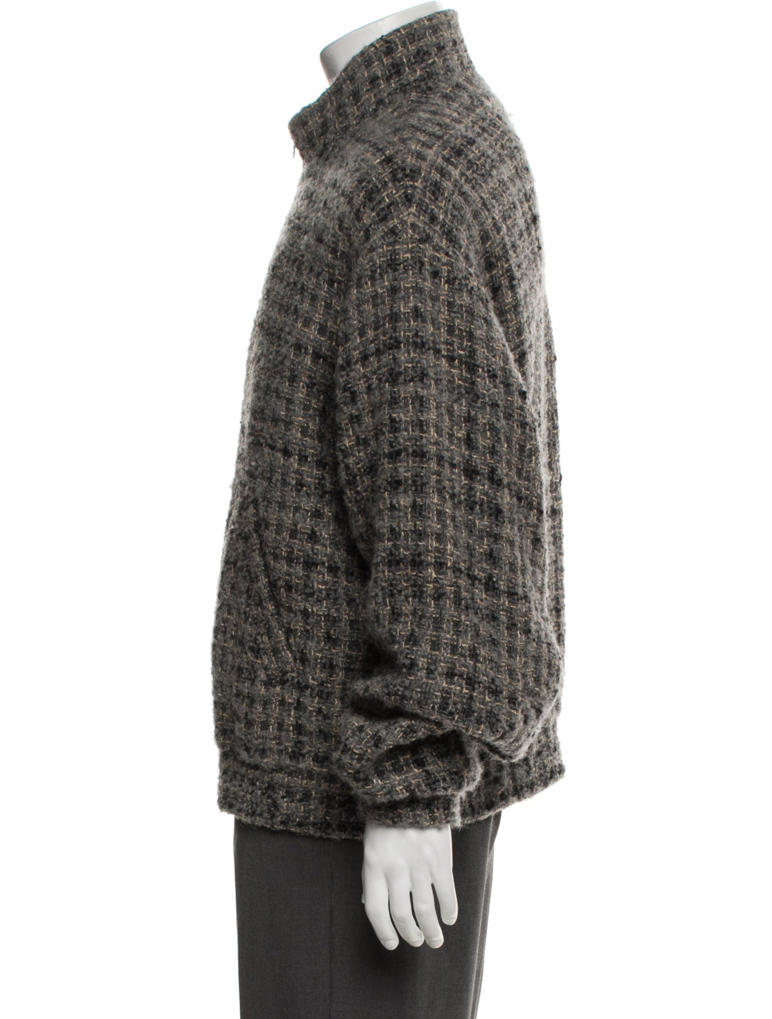 Auralee Wool Plaid Print Jacket