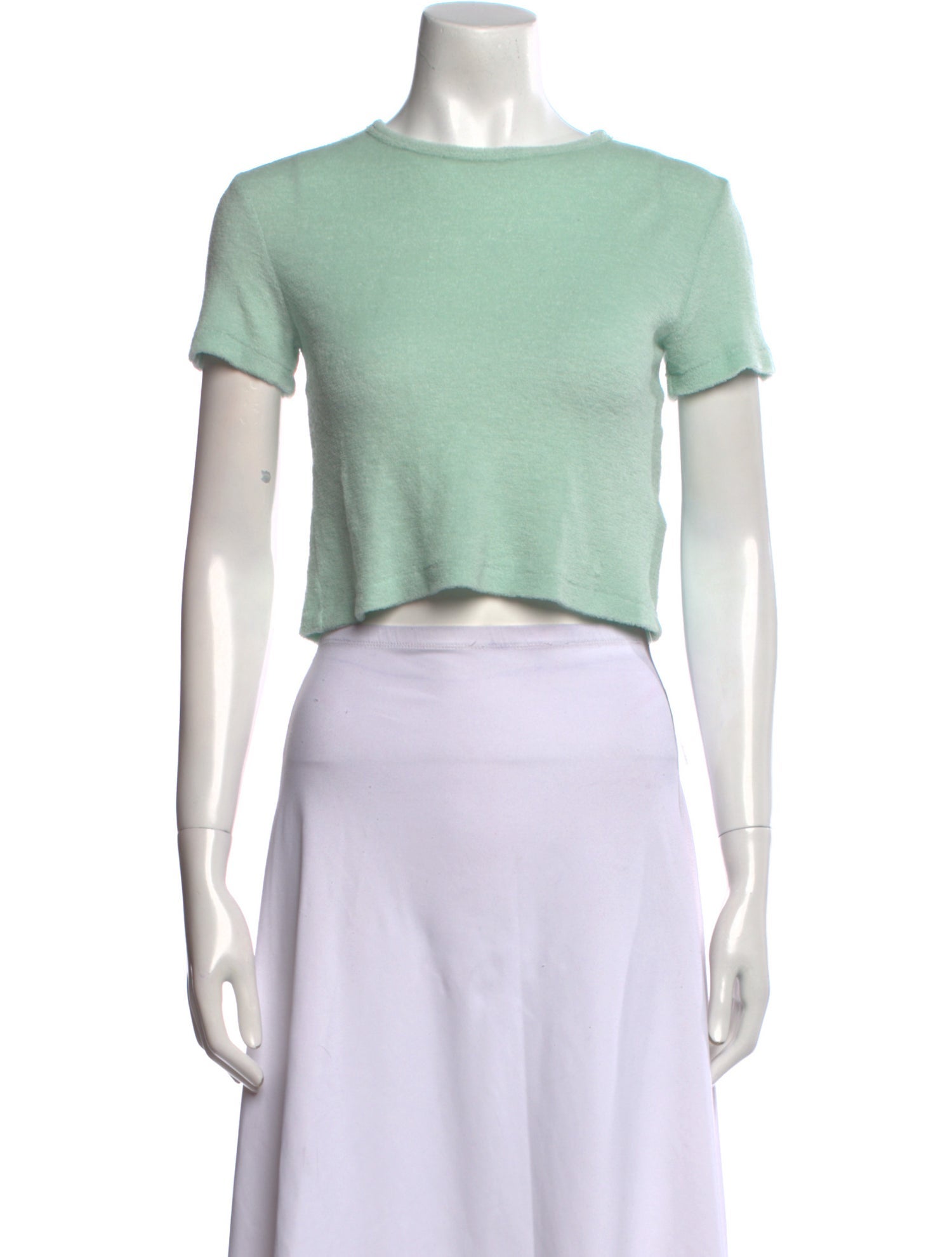 Auralee Wool Bateau Neckline Crop Top