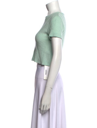 Auralee Wool Bateau Neckline Crop Top