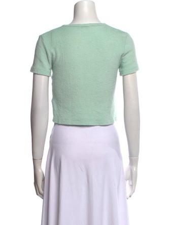 Auralee Wool Bateau Neckline Crop Top