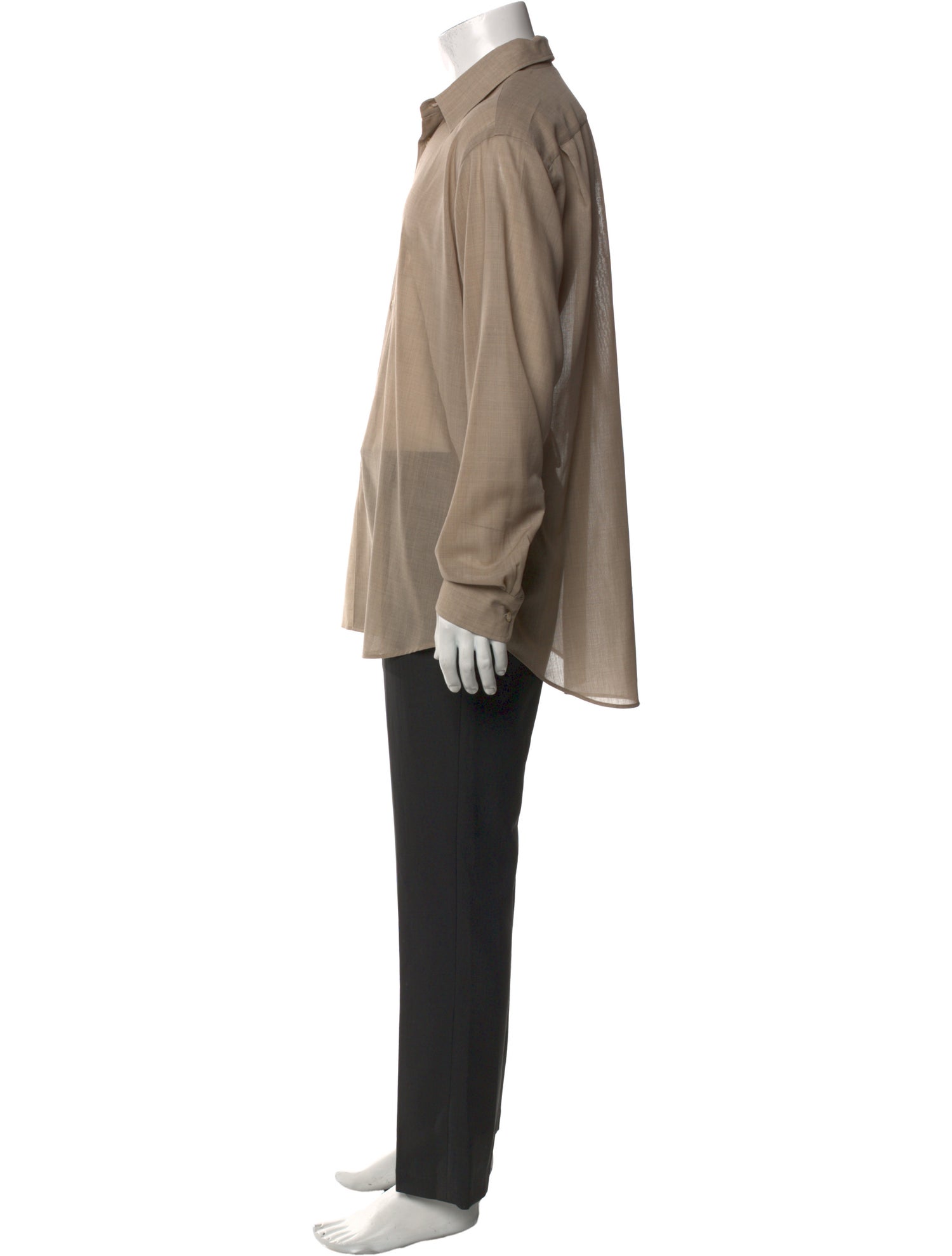 Auralee Wool Long Sleeve Dress Shirt