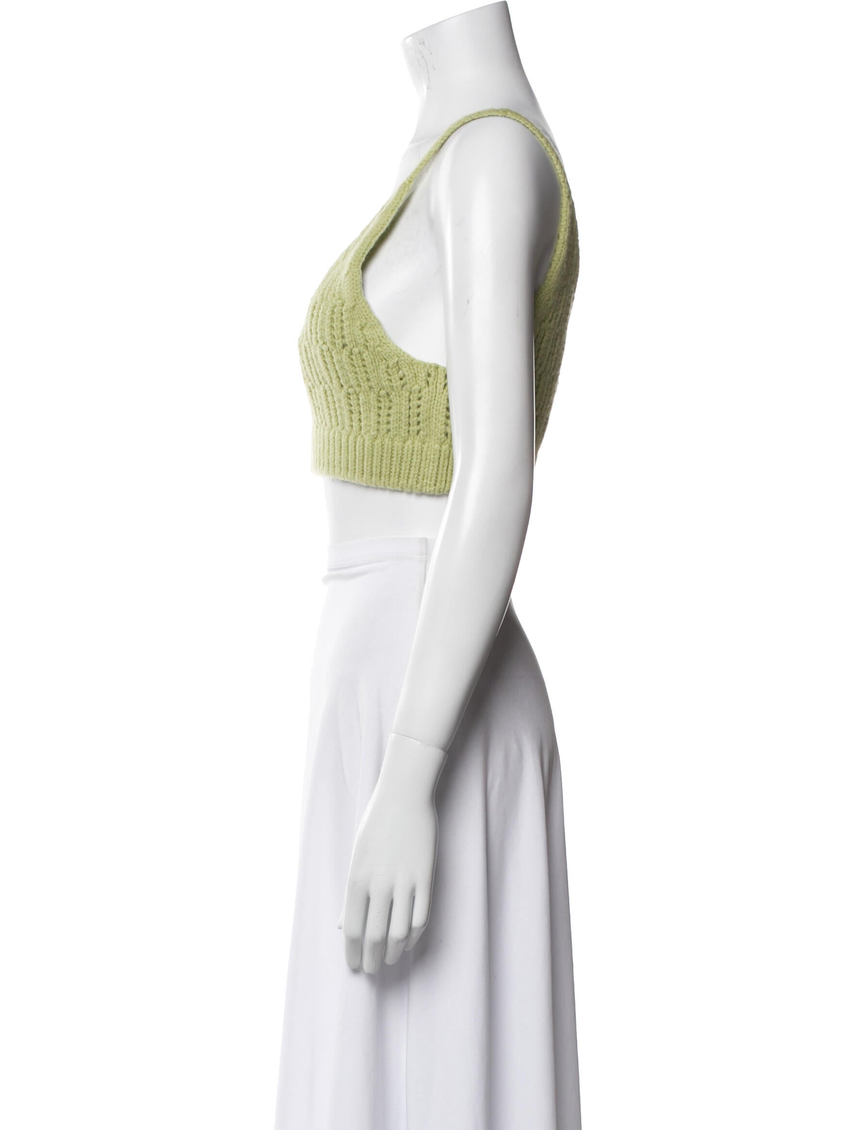 Auralee Wool V-Neck Crop Top