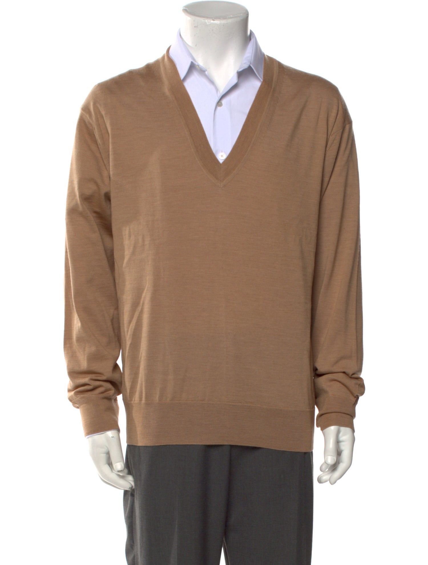 Auralee V-Neck Long Sleeve Pullover