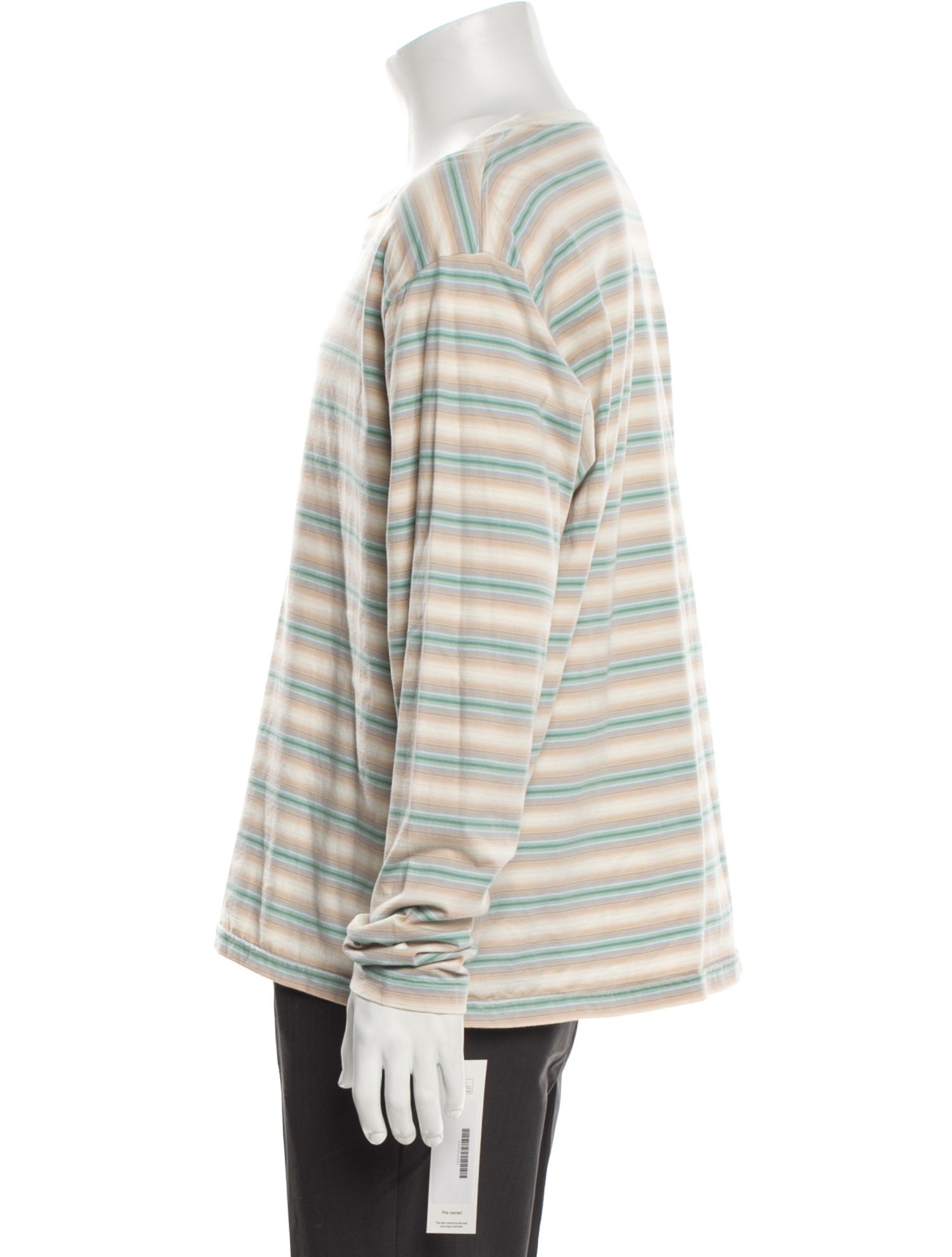 Auralee Striped Crew Neck T-Shirt