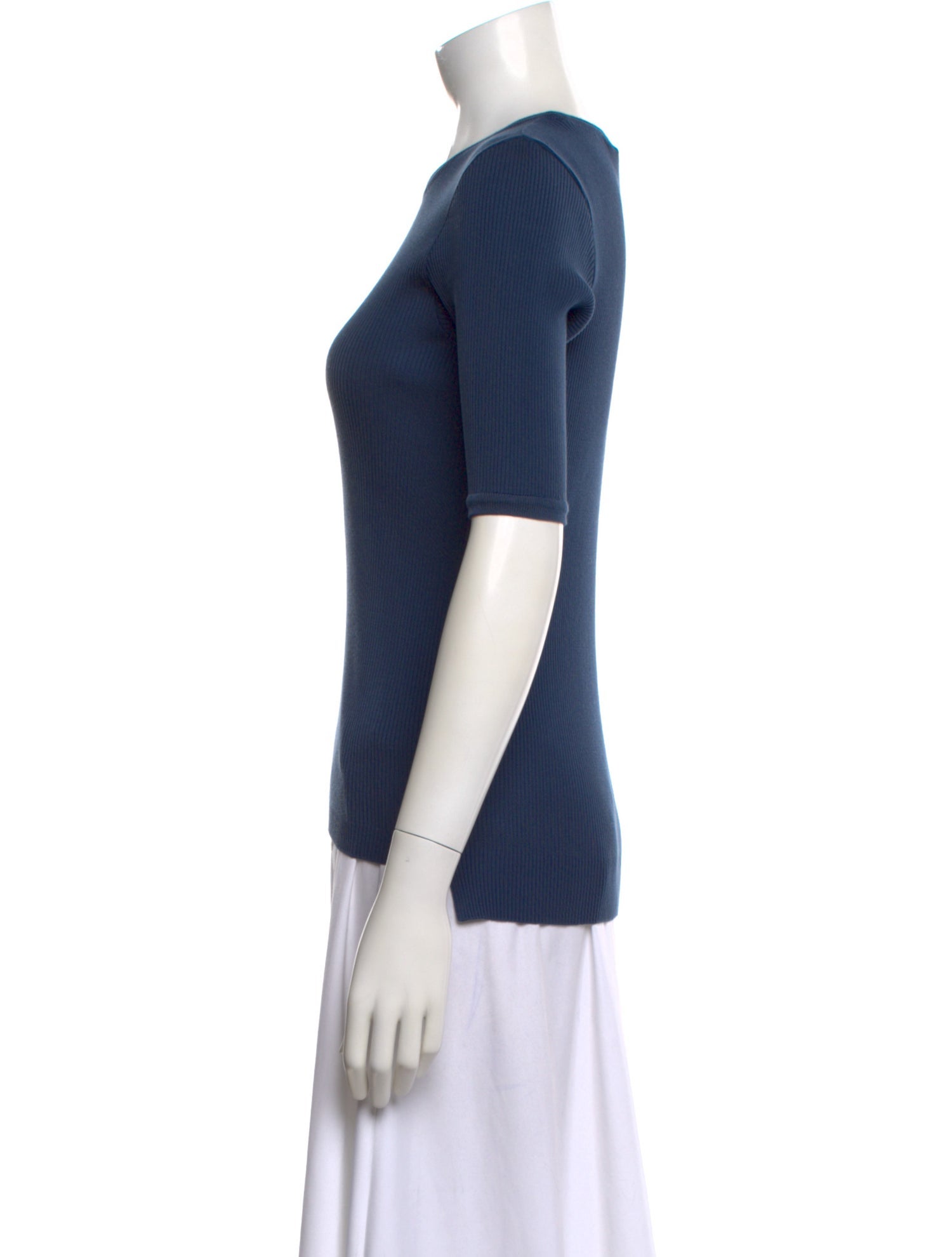 Auralee Crew Neck Three-Quarter Sleeve Top w/ Tags